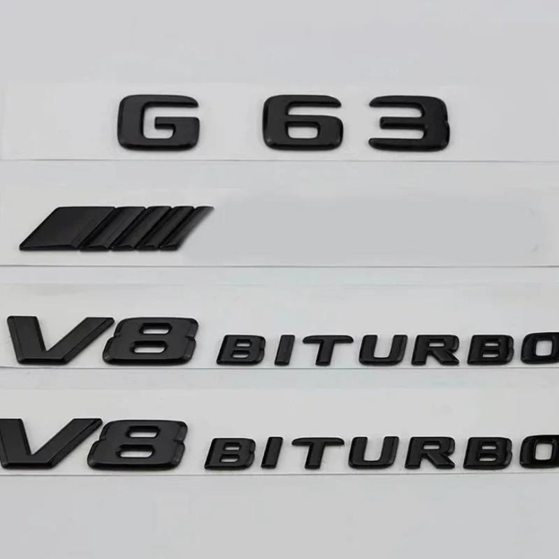 SXFA2 3D ABS Black Car Rear Trunk Badge Letters Logo G63 G65 G500 G550 V12 V8 BITURBO Emblem For Mercedes Benz W463 W464 Accessories