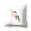 Polyester Pillowcase Home Pink Floral Decorative Print Pillowcase 26 English Letter Cushion Cover