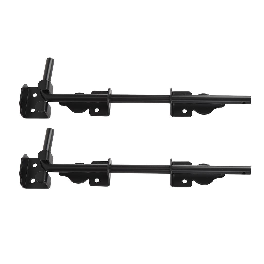 2 Set Gate Ground Latch 12 Inch Carbon Steel Heavy Duty Double Gate Cane Bolt for Home