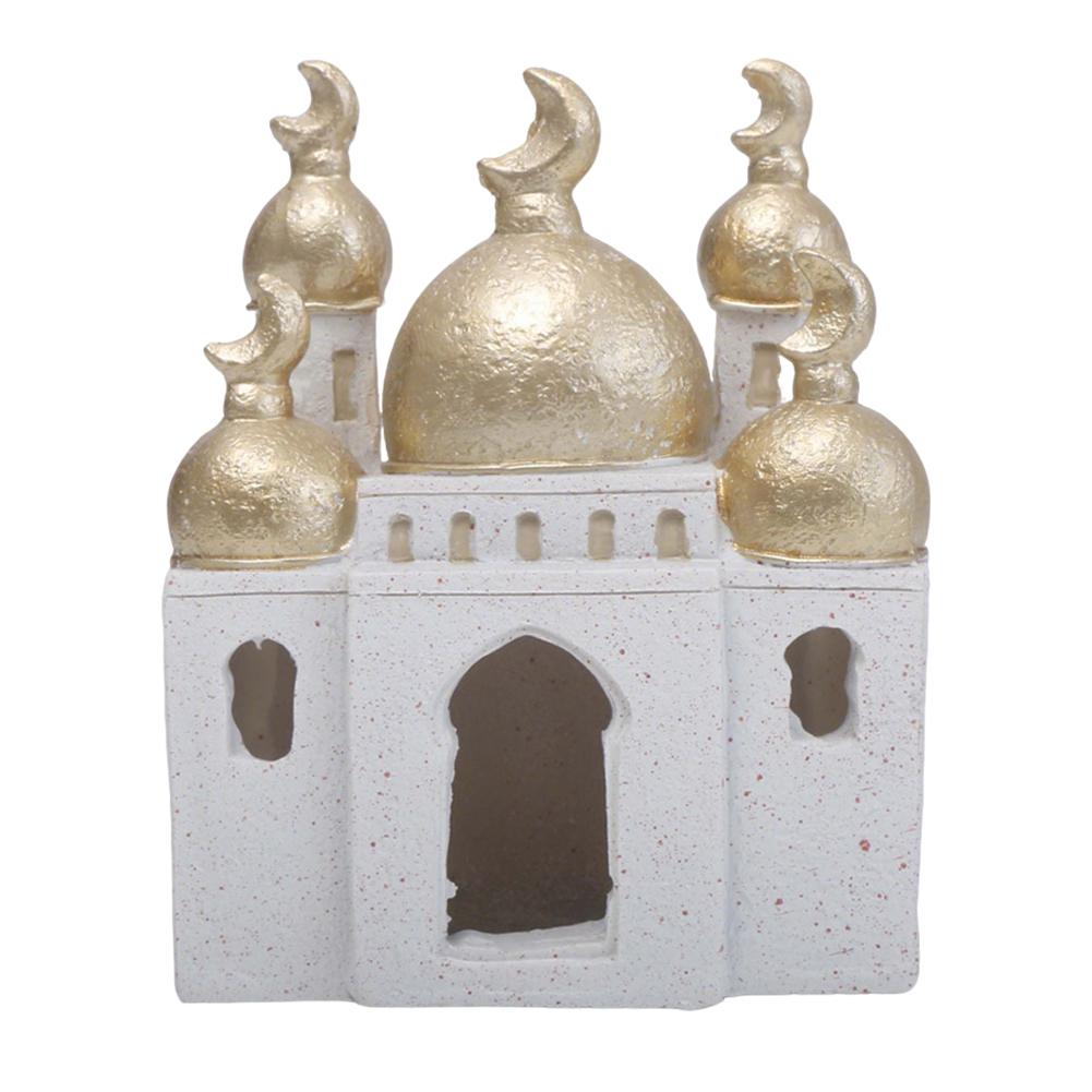 Resin Mosque Statue Tower Ornaments Tower Sculpture Decorative Ramadan home decor for Living Room Bedroom castle ornament