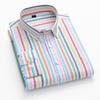 2026 spring new style 100% cotton Oxford plaid striped men's long-sleeved fashionable business casual fit shirt single top
