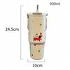 Mit Strohhalm/Griff Vakuumbecher 900ML Strohhalmbecher Hochwertiger Thermobecher