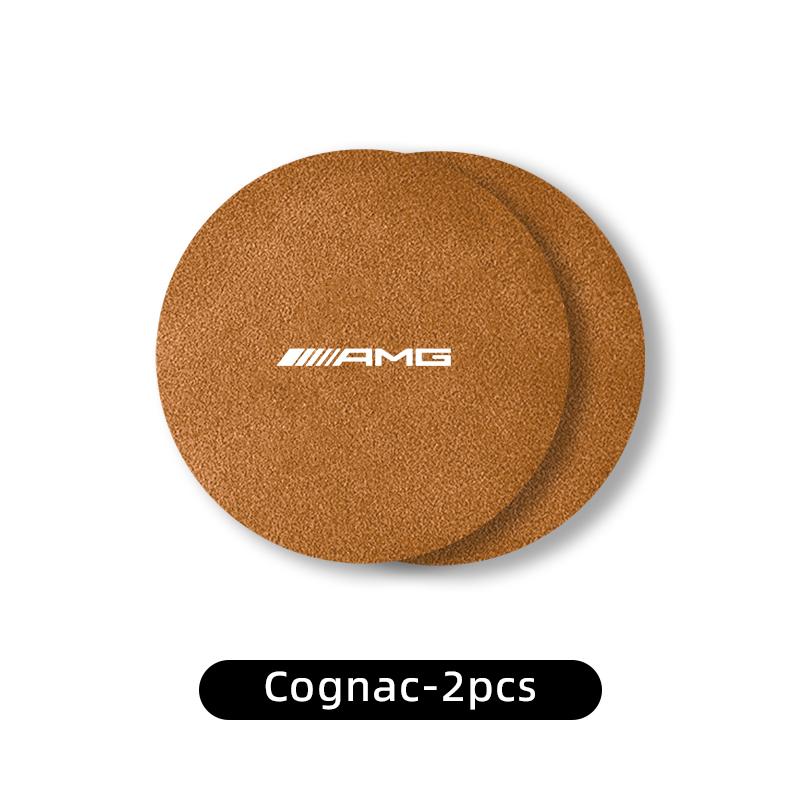 

GLC GLB 2PCS Car Coaster Water Cup Holder Anti-slip Pad Mat For Mercedes Benz AMG W204 W205 W203 W211 W201 W210 W177 CLS GLE GL