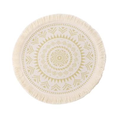 Bohemian Stil Gewebt Leichter Luxus Essunterlage Stoff Quaste Wärmeisolierung Pad Rutschfest Geschirr Hitzebeständiges Pad Tischmatte