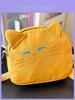 Cute Cat Mini Shoulder Bag With Cotton Material And Zipper Closure For Daily Use