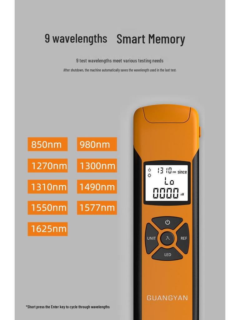 GUANGYAN G1000 Mini Optical Power Meter & Fiber Optic Attenuation Tester (-70 To +6)