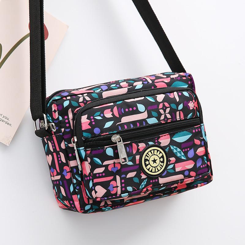 Wholesale New Flower Cloth Bag Oblique Span Bag Middle-aged and Elderly Bag Stall Night Market Oxford Cloth Shoulder Bag Women's Bag Canvas Bag