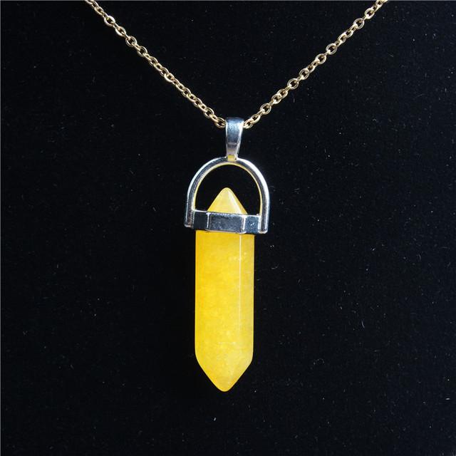 

29 Стиль 42 см Натуральный Кристалл Камень Ожерелье Шестигранная Колонна Золотая Цепь Нержавеющая Сталь Подвеска Для Самодельных Ювелирных Изделий Для Мужчин И Женщин 42cm