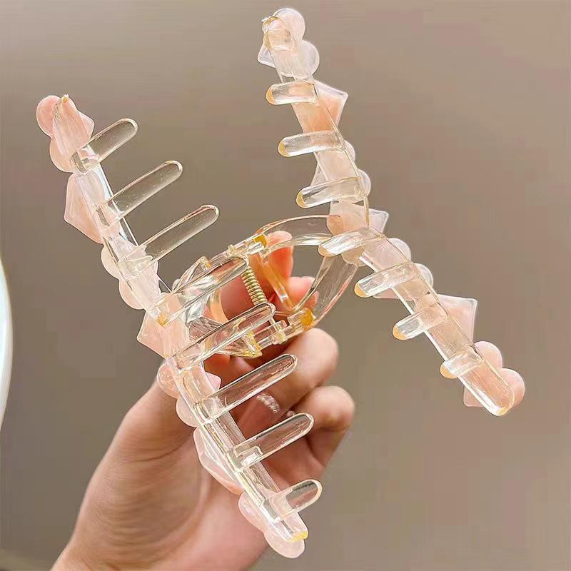 High-End Large Jelly Heart Claw Hair Clip for Women – Summer Bun & Shark Clip Accessory