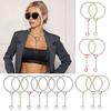 Heart Charm Cuban Chain Necklace Handmade Punk Lariat Y Neckchain Adjustable Length Clavicle Chain Jewelry for Women