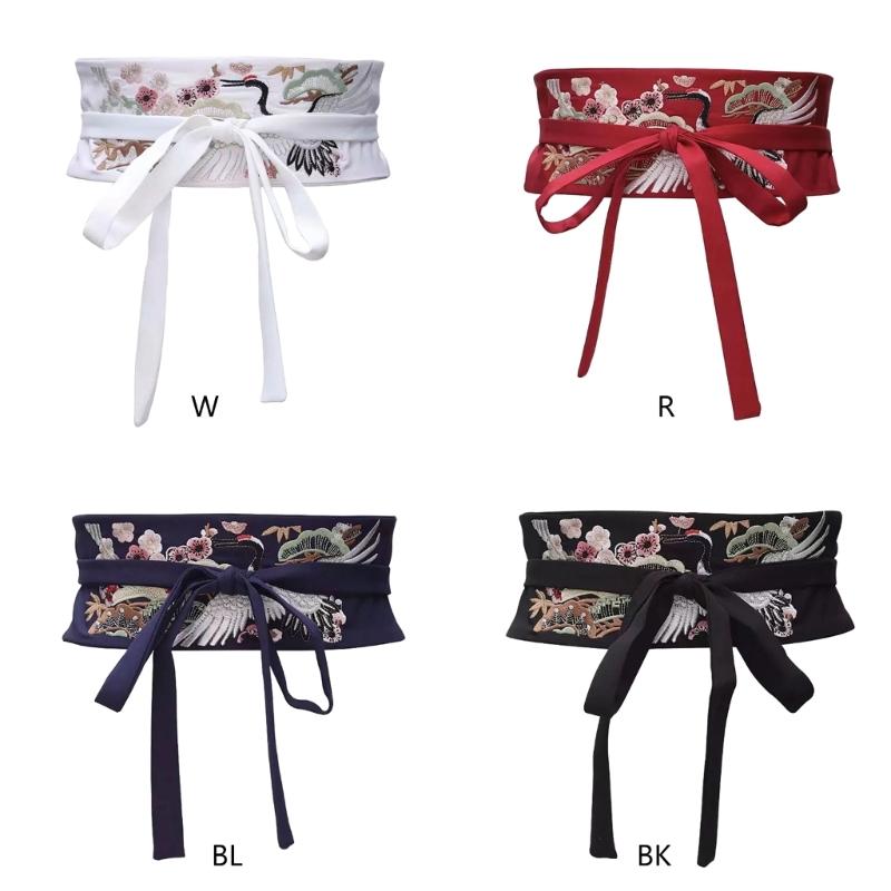 Exquisite Embroidery Hanfu Waistband for Women Wrap Dress Halter Dress Tie Belt