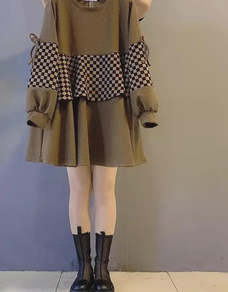 2024 Frühling/Herbst Koreanischer Stil Übergröße Damen Zweiteilige Oberteile: Figurschmeichelnde Sweatshirts für einen schlankmachenden Look