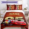 3pcs Cars3 Cover Set - Personalized Name, HD Printed Bedding with 1 Cover and 2 Pillowcases - Perfect for Home Decor, Easy Care