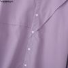 INCERUN Oversized Men Lapel Neck Long Sleeve Casual Loose Short Shirts Tops
