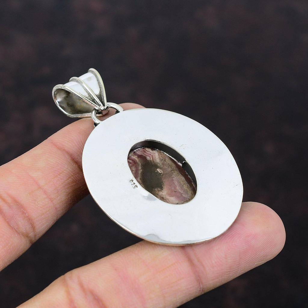 Rhodochrosite Pendant Gemstone Pendant Amazing Jewelry 925 Sterling Silver Pendant Handmade Jewelry Very Pretty Vintage Pendant Gift For Him