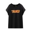 Korean-Style Letter Print T-Shirt New Plus-Size Slimming Cotton Top Casual Versatile Apparel