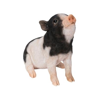 Ubia sitzend schwarz-weiß Pfirsichschwein schauend 19 x x 15 Garten hoch, 8,3 cm, Figur, Tier, Dekor, Schwein, H21021-6