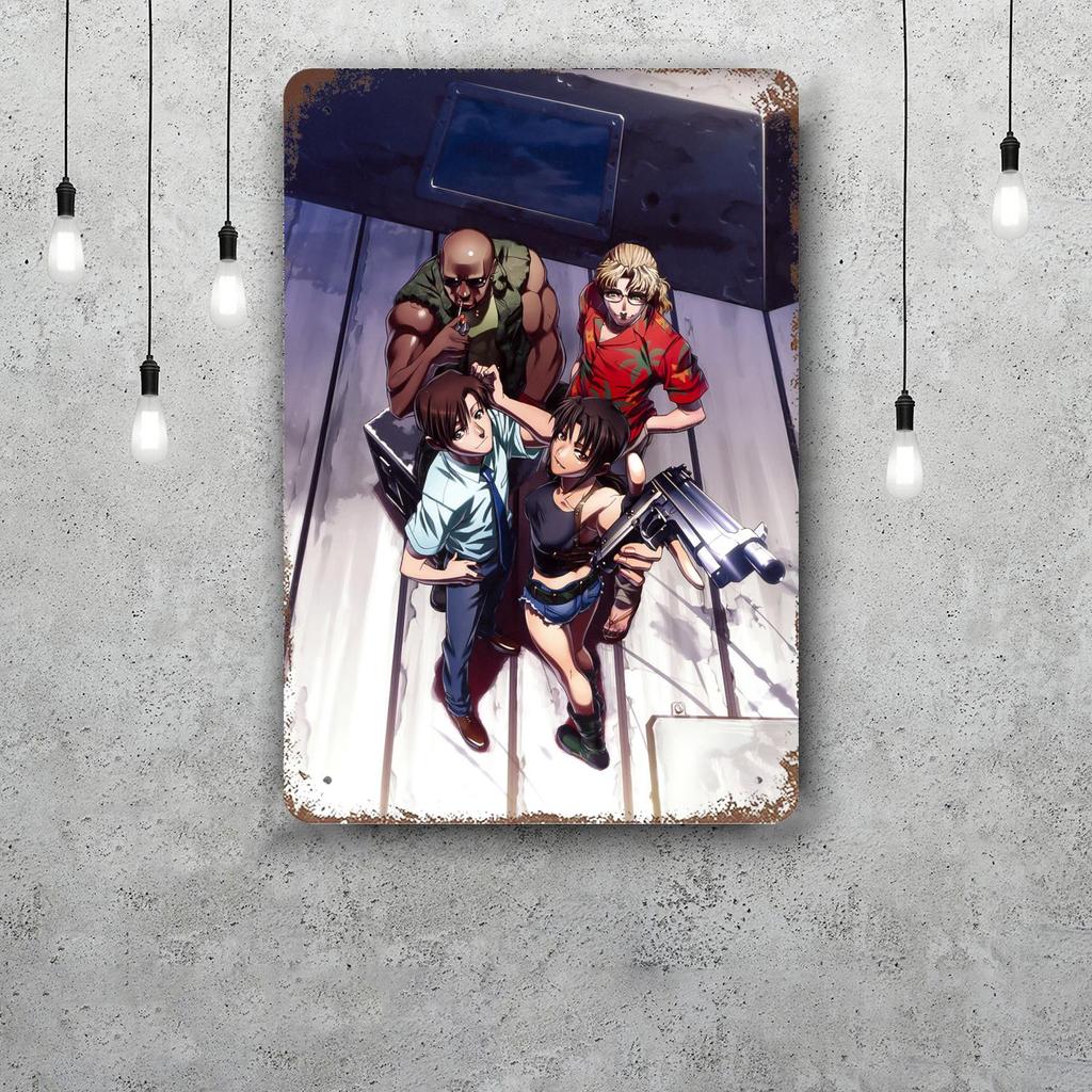 revy black lagoon Funny Bar Metal Sign Retro Plaque Sign Alcohol Drinker Pub Club Man Cave Kitchen Wall Decoration