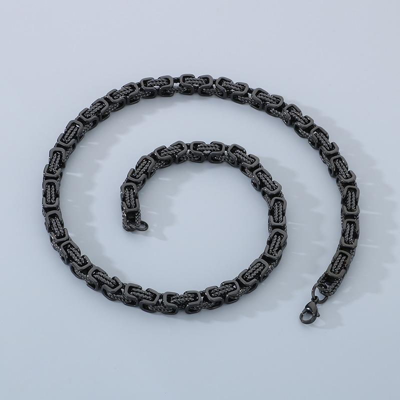 Hip Hop Special Byzantine Chain Necklace for Men Women 8MM Thick Imperial Chain Stainless Steel Jewelry Chunky Trendy Accessory