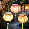 Diy Lantern Making Kit Spring Festival DIY Material Kit, Light Up Handmade Persimmon Shaped Hanfu Accessory Photo Prop with Tassel for Chinese