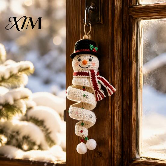 Crochet Supplies for Beginners Doll Spiral Ornament DIY Kit, Holiday Craft Set with Christmas Kit Soft Yarn, Beads, Tree Hanging Window Wall