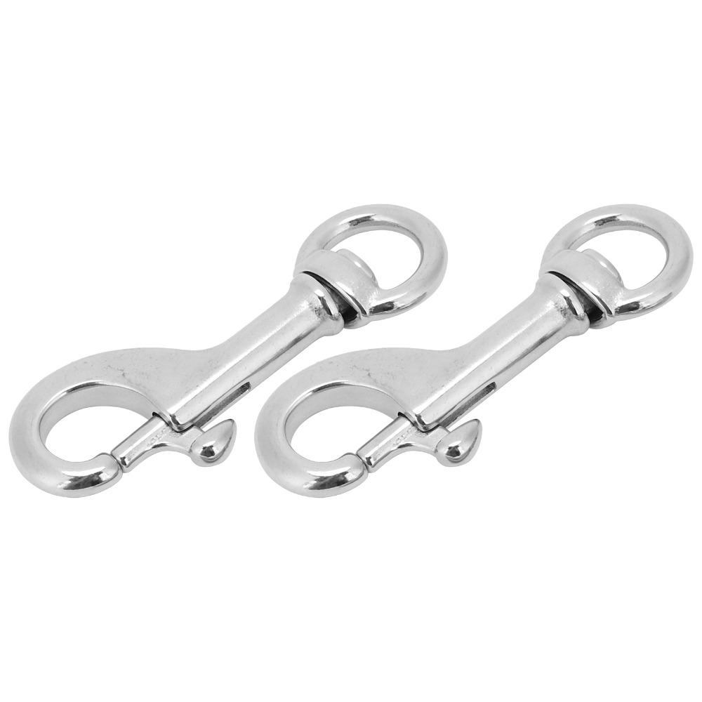 2 Pcs Stainless Steel Diving Snap Hook 68mm Single Ended Snap Swivel Eye Snap Hook  Key Chain