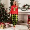 Family Matching Pajama Set with Printed Long Sleeve Top and Pants for All Ages