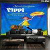 Pippi Longstocking Custom Name Wall Tapestry Aesthetic Wall Hanging Printed Fabric Blanket Decorative Tapestries for Bedroom Living Room Home Decor