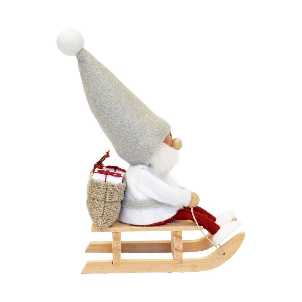 NORDIKA nisse Nordica Nisse Christmas Wooden Doll Riding a (Santa Sleigh)