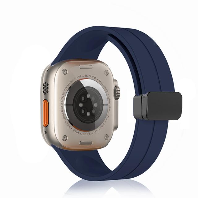 Strap For Apple watch ultra 3 2 band 44mm 45mm 49mm 40mm 41mm 46mm Magnetic Silicone Bracelet correa iWatch Series 8 se 9 10 11