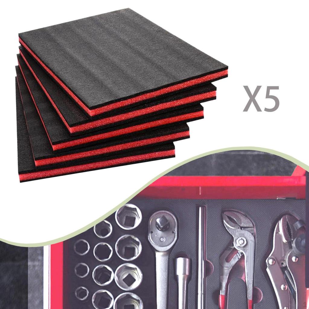 5 Pieces Tool Box Foam Inserts Sheets Shockproof Hard Case Storage for Cabinets