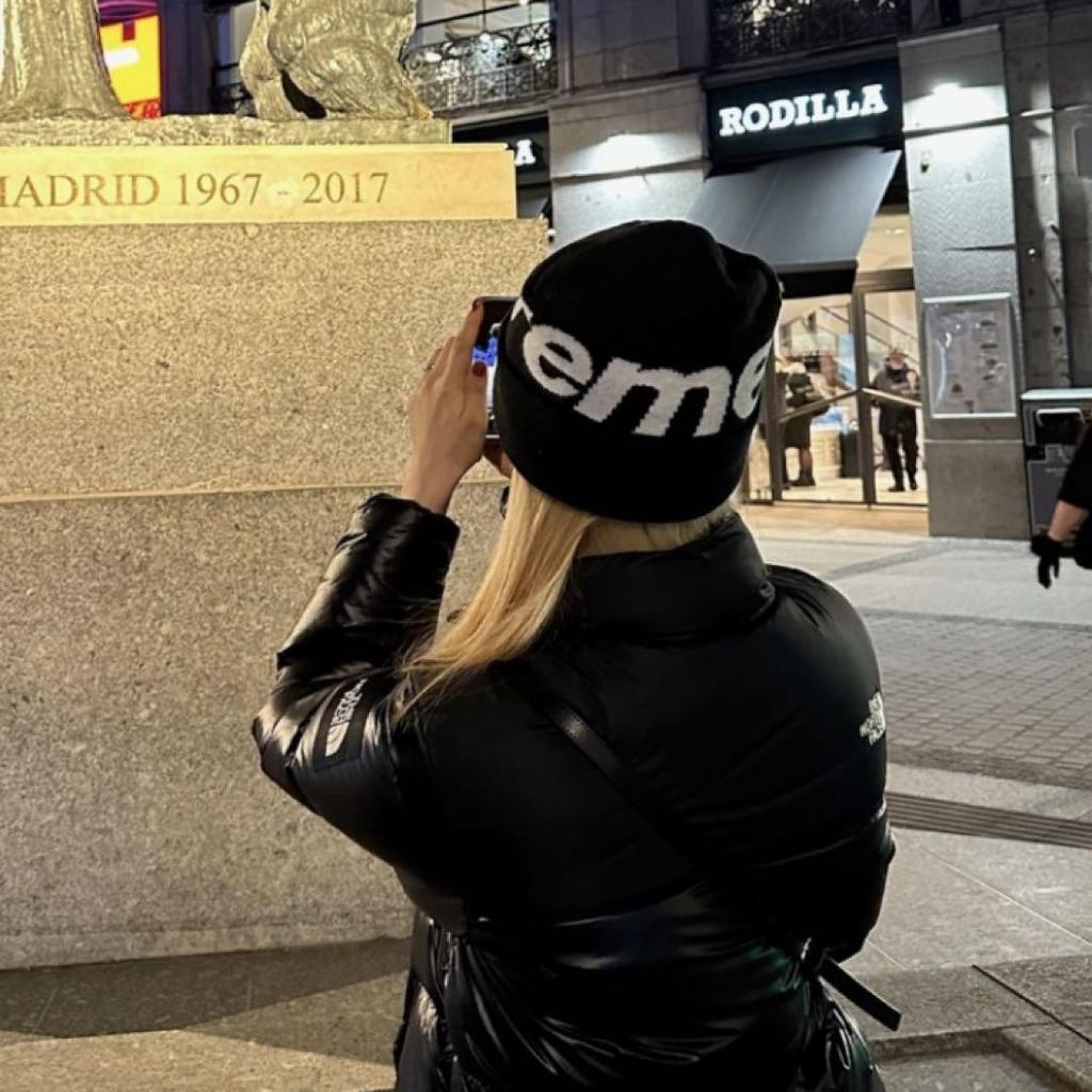 [USED] Jungkook wearing a black Supreme Big Logo Beanie