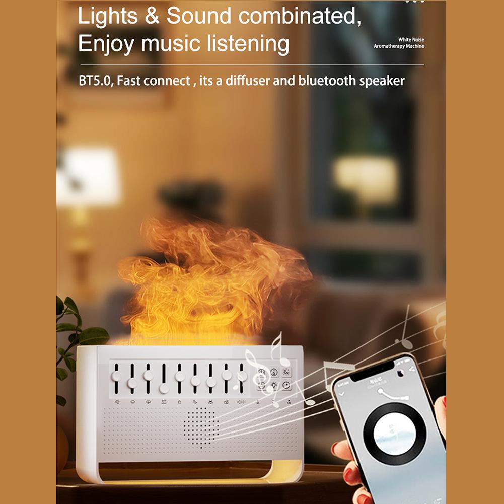 Bedtime Relaxation 200*130*90mm Aromatherapy Device Adjustable Brightness Night Light Timer Settings Flame Simulation
