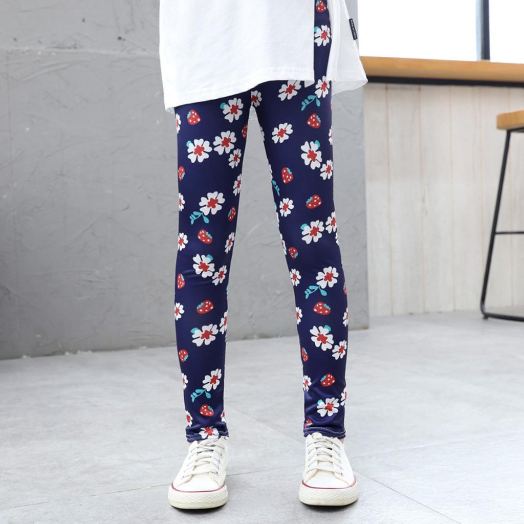 Enfants, Extensibles, Leggings, Pantalon Fille, Été, Coupe Ajustée, Pantalon Imprimé