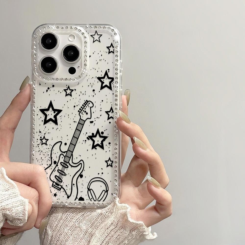 Bracelet Chain Phone Case For iPhone 17 16 15 13 14 for 17Air 17 12 14 16 Pro 17 14 16 Pro Max Sparking Diamond Cute Pattern Hard Cover With Lanyard