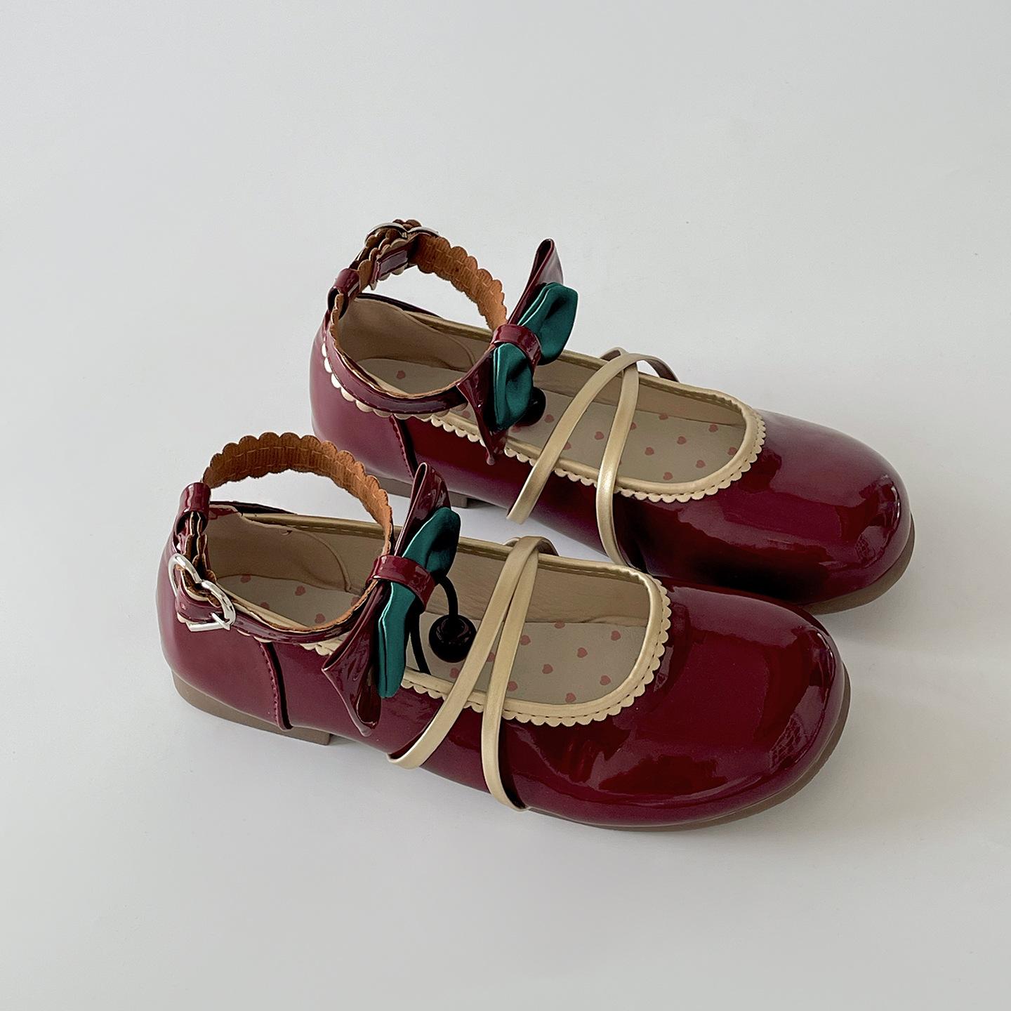 

Retro red flat-bottomed ballet style light mouth single shoes summer skirt Mary Jane shoes 42 червоний