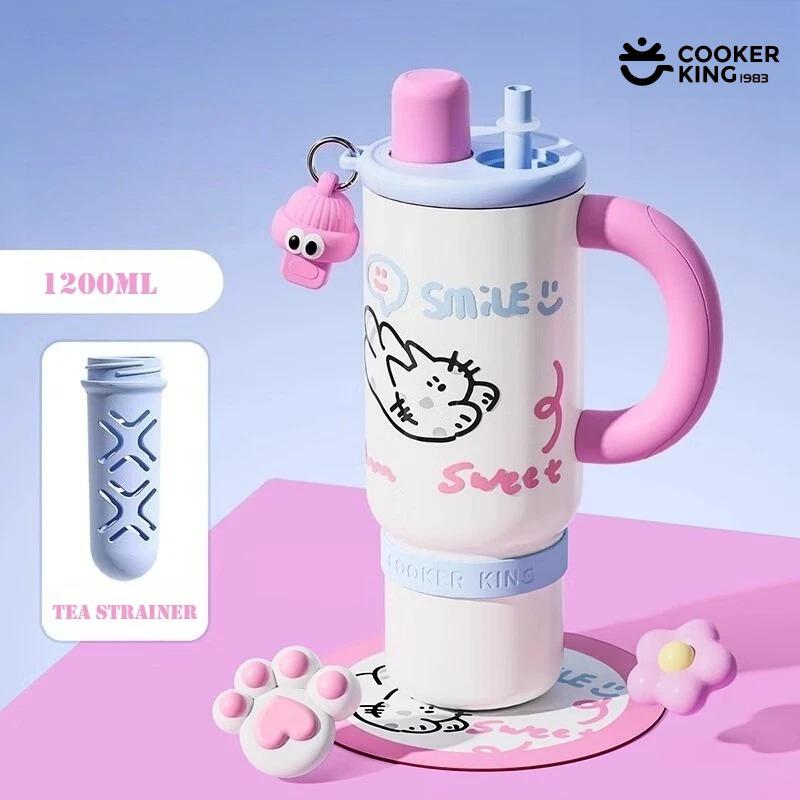 

COOKER KING 1200 мл Нержавеющая сталь 316 + ПП Материал Супербольшая емкость Вакуумная кружка Термос Бутылки для воды для сублимации 1200ML