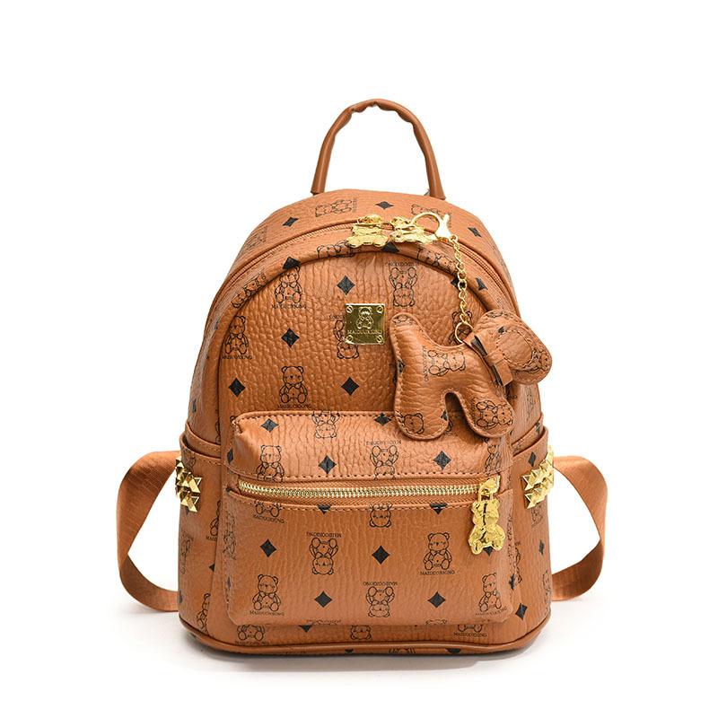 Νέα τσάντα υψηλής ποιότητας για την αρχή της άνοιξης, κλασικό σακίδιο πλάτης με αρκουδάκι, ευέλικτη τσάντα ώμου για γυναίκες