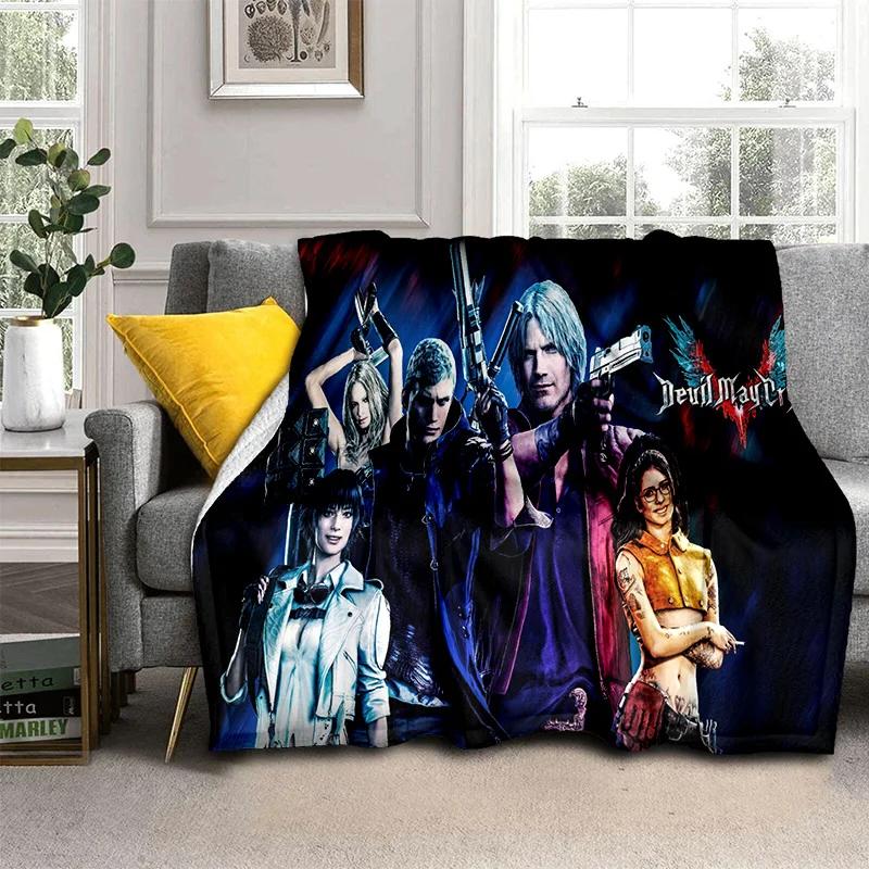 3D DMC Game D-Devil May Cry Gamer Blanket,Soft Throw Blanket for Home Bedroom Bed Sofa Picnic Travel Office Cover Blanket Kids