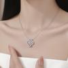 925 Sterling Silver Four-Leaf Clover Diamond Necklace - Women's Luxury Fashion