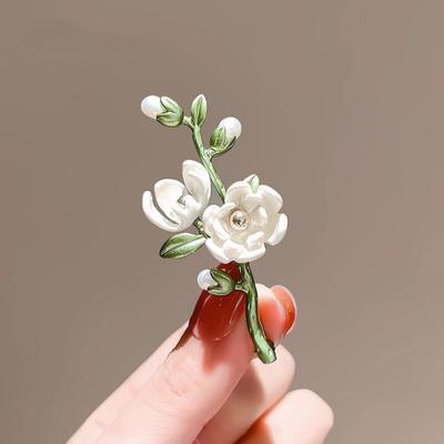 Women Brooch Flower Shape Anti-slip Wear-resistant Suit Coat Decoration Collar Hat Scarf Prom Pin Party Garment
