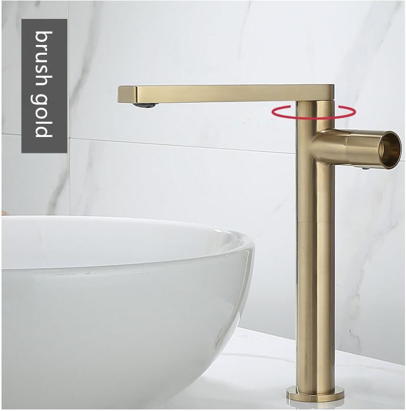 Basin Faucet Bathroom single lever hot and cold Brass Rotation Mixer Tap brush gold chrome black Basin Water Sink Mixer crane