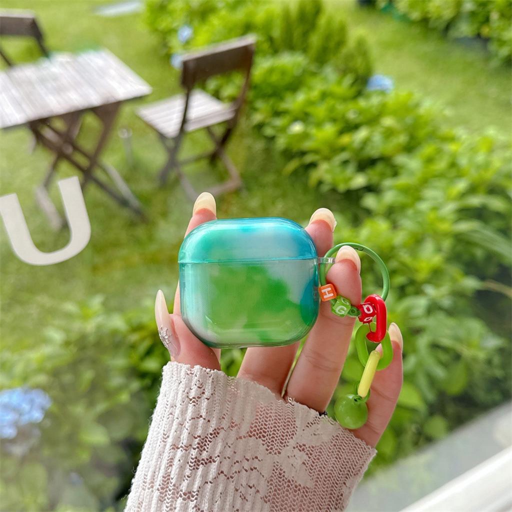 Blue-green smudge suitable for AirPods 1 earphone case Apple 1/1 generation AirPods pro1 protective case simple
