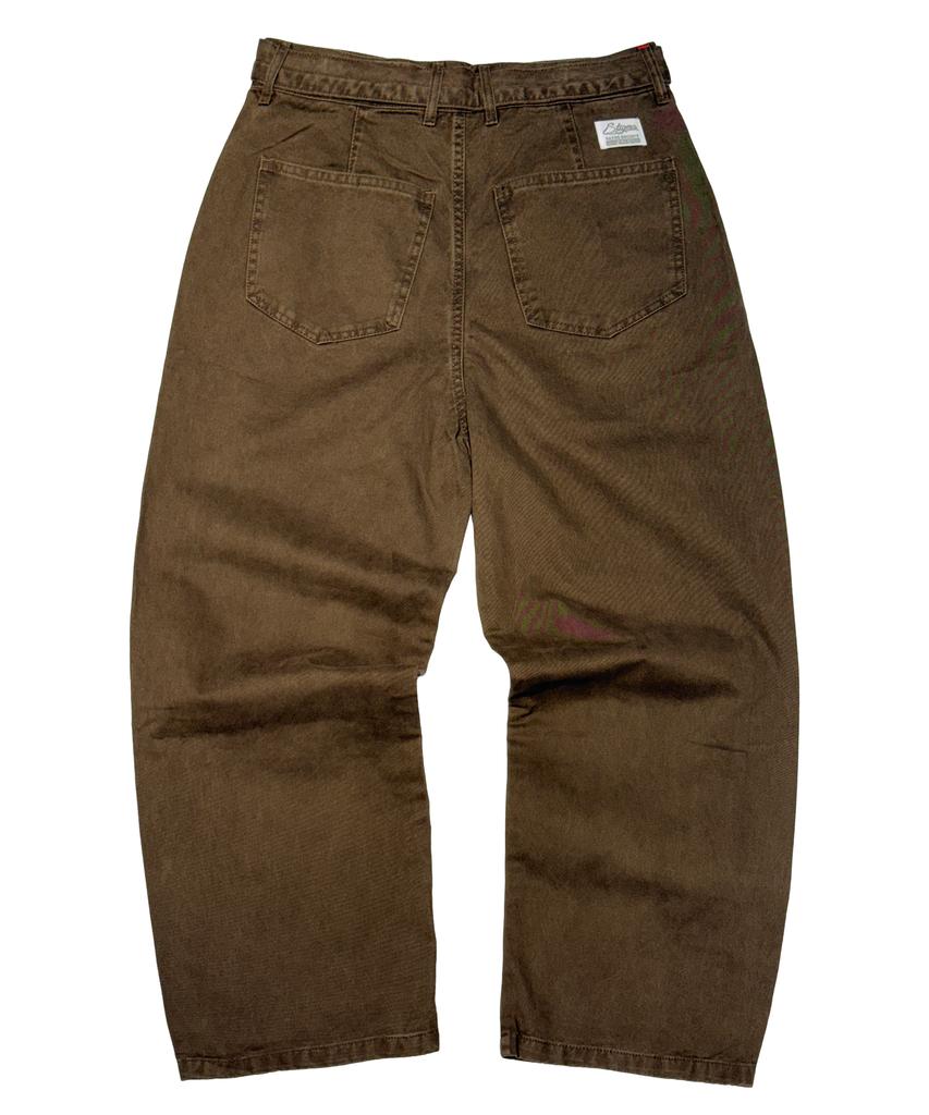 STIGMA Washed Belt Curved Pants Brown