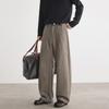 Qiandongge Anzughose Herren Herbst und Winter Old Money Stil Retro Weitbeinige Hose Trendige Marke Falten Bodenlang Lässige Hose