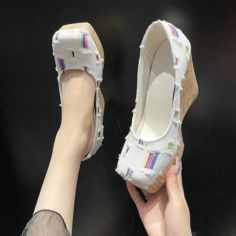 Women Sneakers Spring Autumn Platform Wedges Ankle Boots Round Toe Sexy High Heels Shoes Trend Fashion Outdoor Sneakers Women