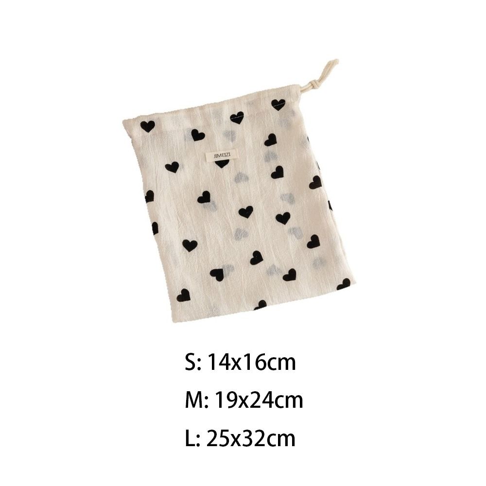 Cute Love Print Drawstring Bags Portable Handbag Cosmetic Bags Coin Purse Travel Storage