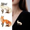Sweaters Badge Brooch Pin Cartoon Fox Design Zinc Alloy UV