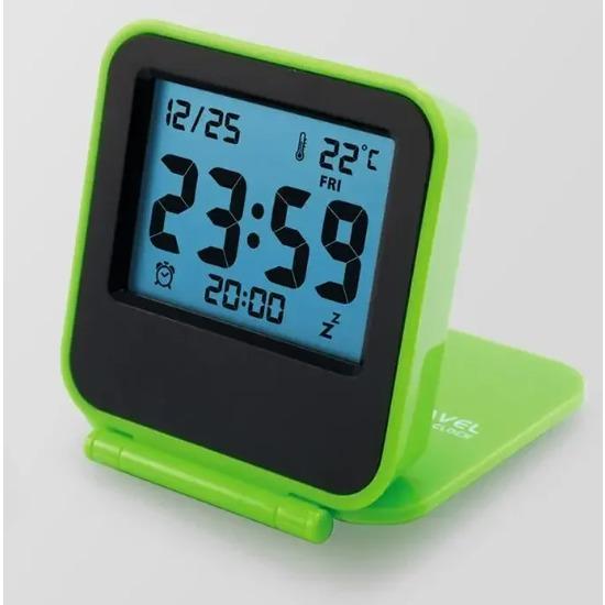 Digital Travel Alarm Clock Foldable Desktop LCD with Calendar Thermometer Battery Operated Ectronic Clock