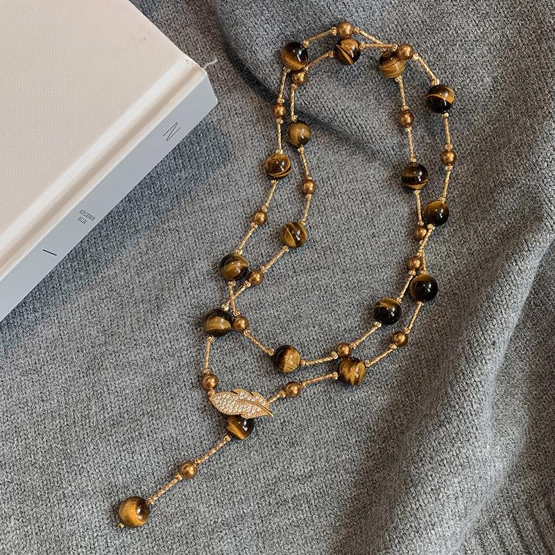 2025 Retro Tiger Eye Necklace: Elegant, Versatile Clavicle Chain with a High-End Luxury Feel